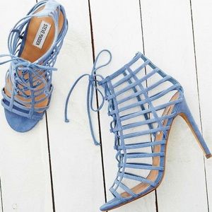 Steve Madden light blue suede heels